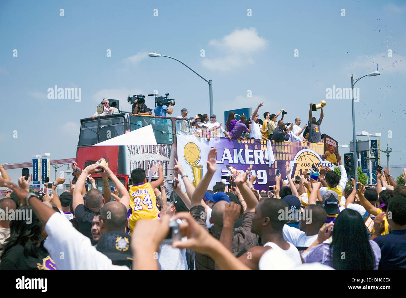 Victory Parade per 2009 campione NBA Los Angeles Lakers, 16 giugno 2009 Foto Stock