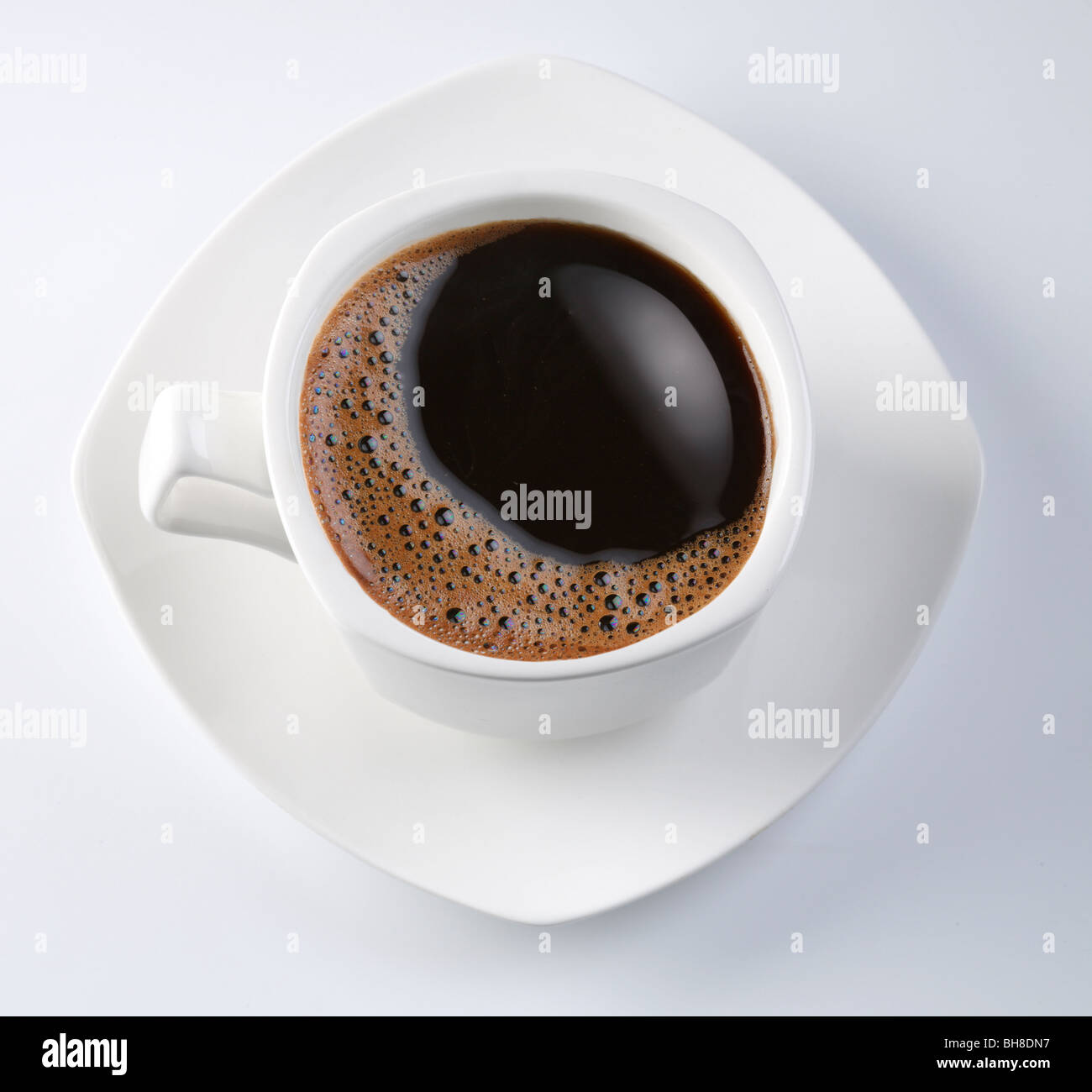 White tazza di caffè nero Foto Stock