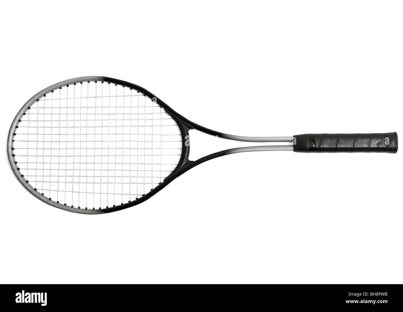 Racchetta da Tennis su sfondo bianco Foto Stock