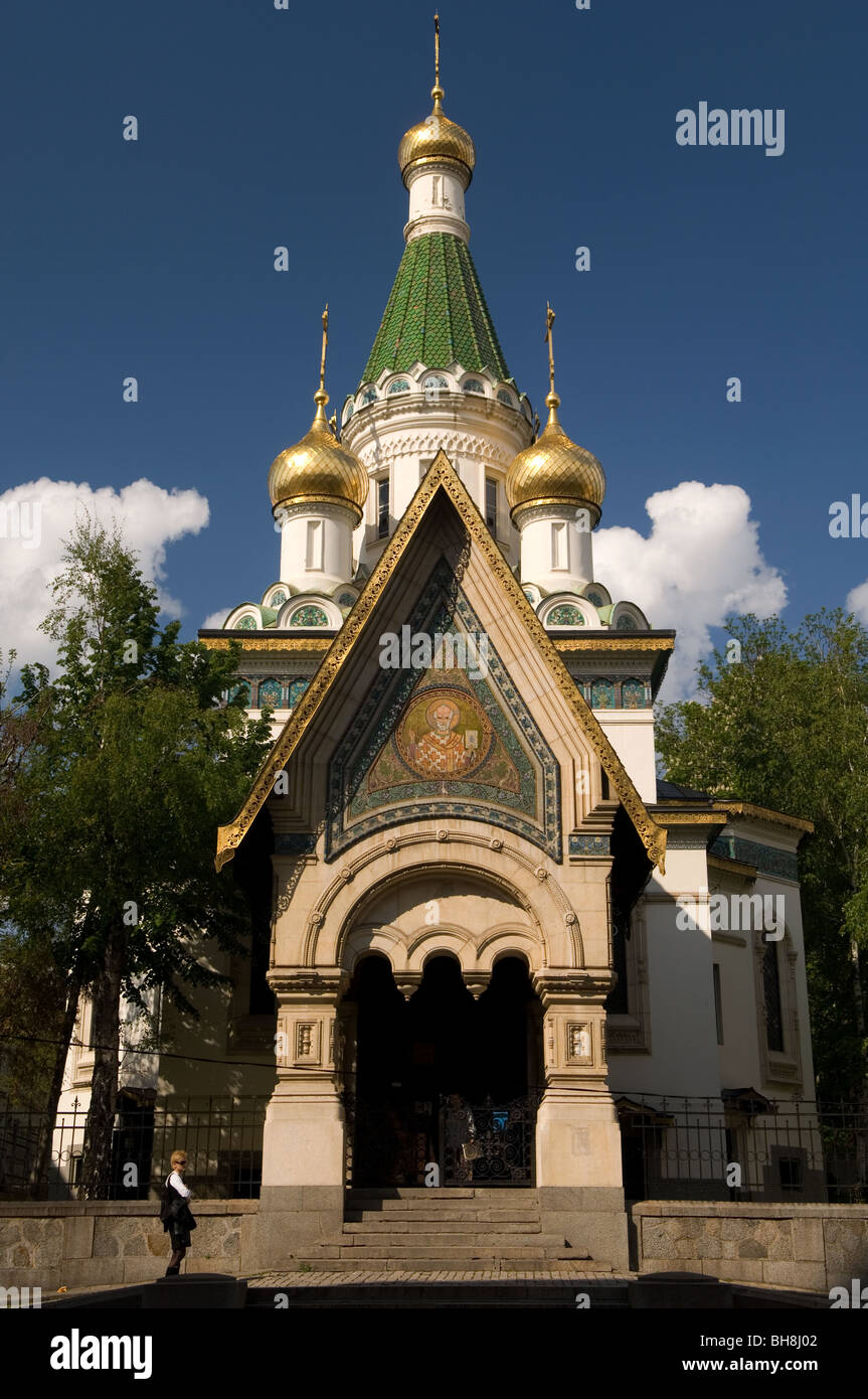 Sofia, Bulgaria. Chiesa Ortodossa Russa Foto Stock