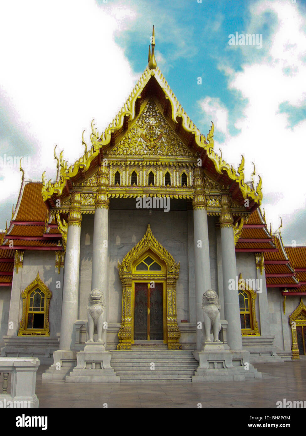 Bangkok, Thailandia, "Wat Benchamabohit' Tempio, anteriore Foto Stock