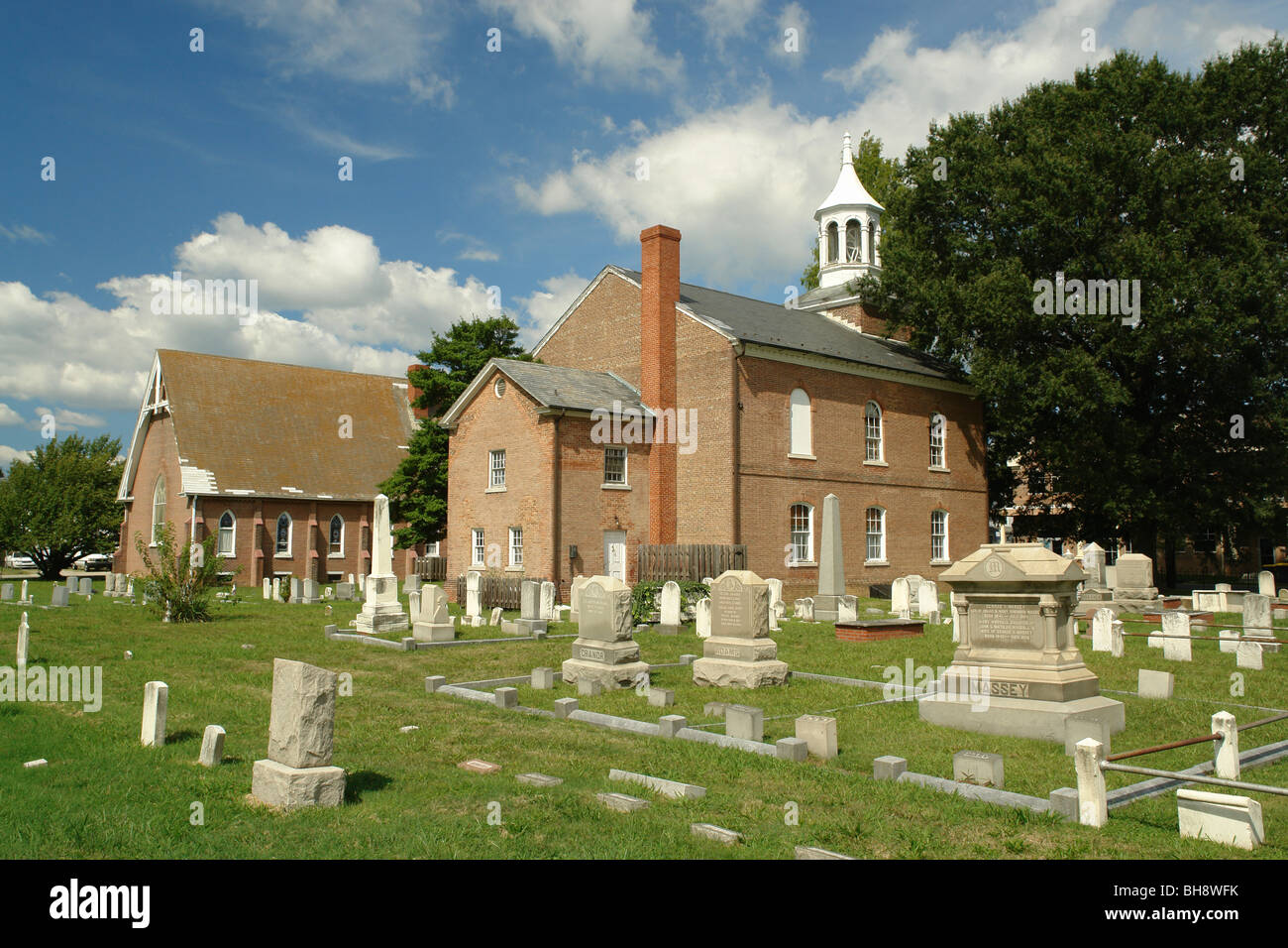 AJD64023, Dover, DE, Delaware, Heritage Park, Museum Square, la Chiesa di Cristo, un cimitero Foto Stock