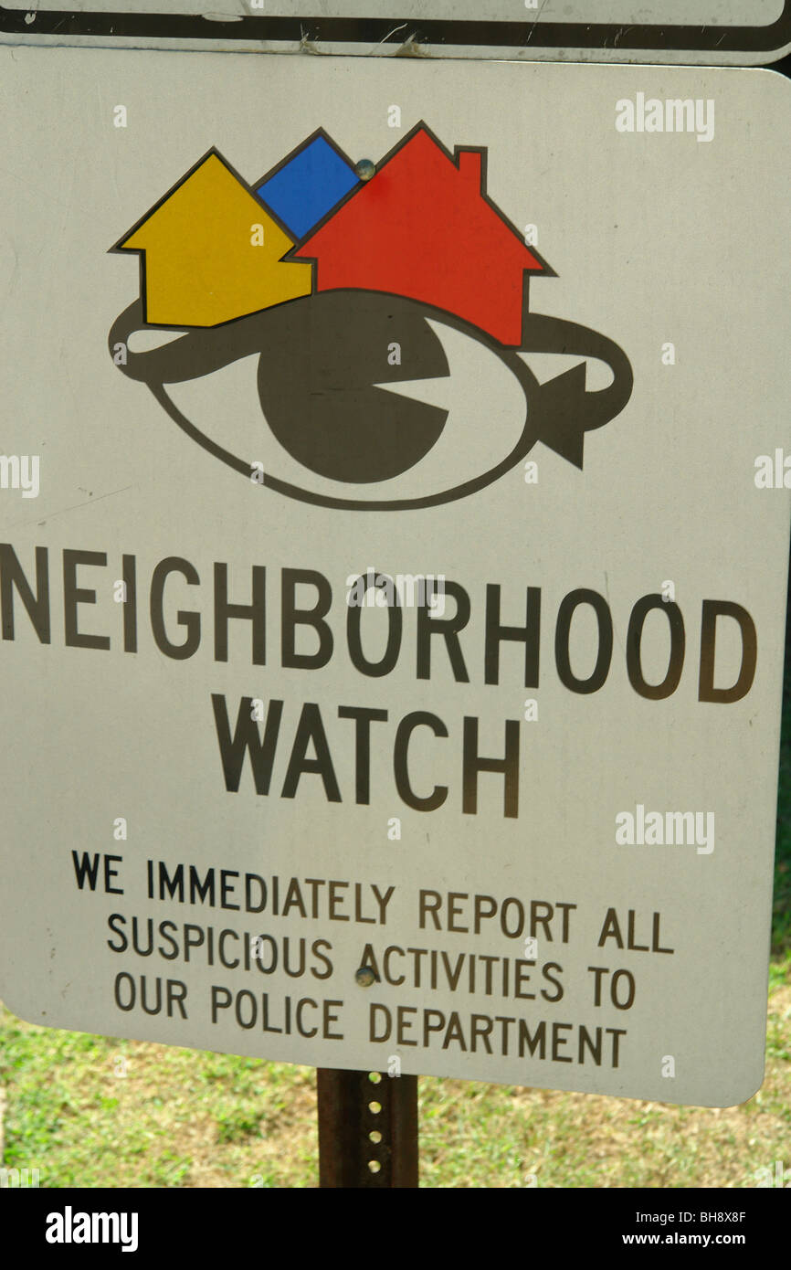 AJD64165, Neighborhood Watch segno Foto Stock