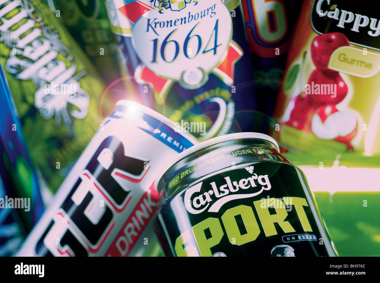 Le lattine in alluminio Foto Stock