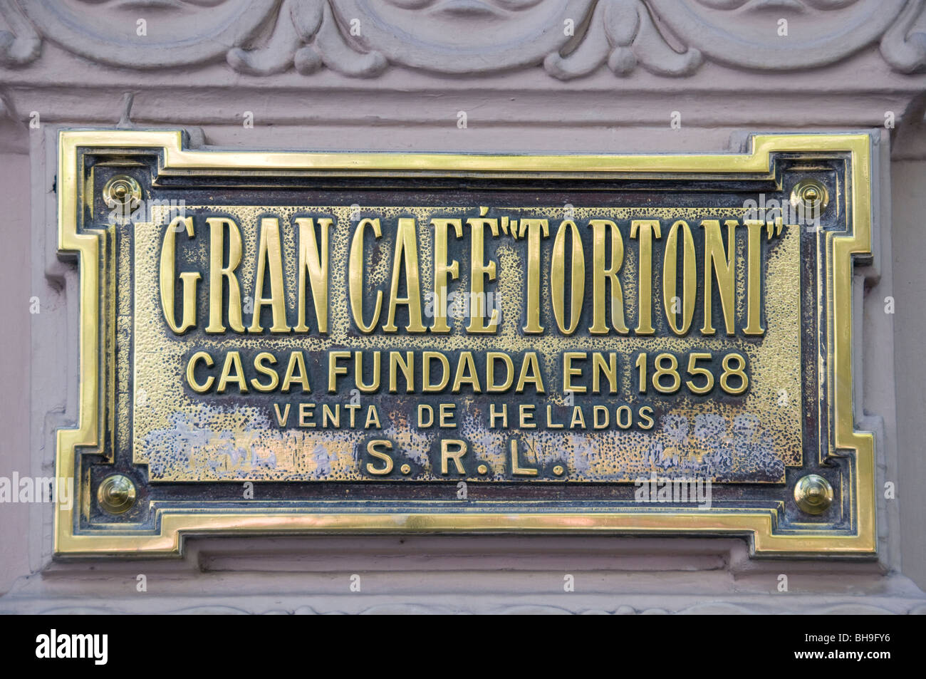 Gran Cafe Torini Buenos Aires Argentina Town City art nouveau Carlos Gardel tango scrittore Jorge Luis Borges Foto Stock