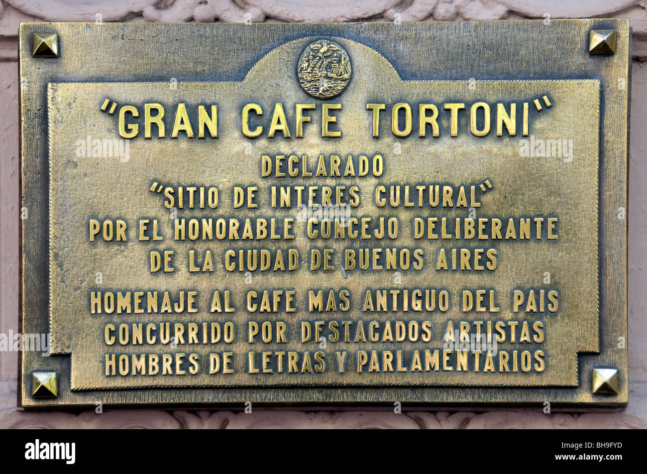 Gran Cafe Torini Buenos Aires Argentina Town City art nouveau Carlos Gardel tango scrittore Jorge Luis Borges Foto Stock