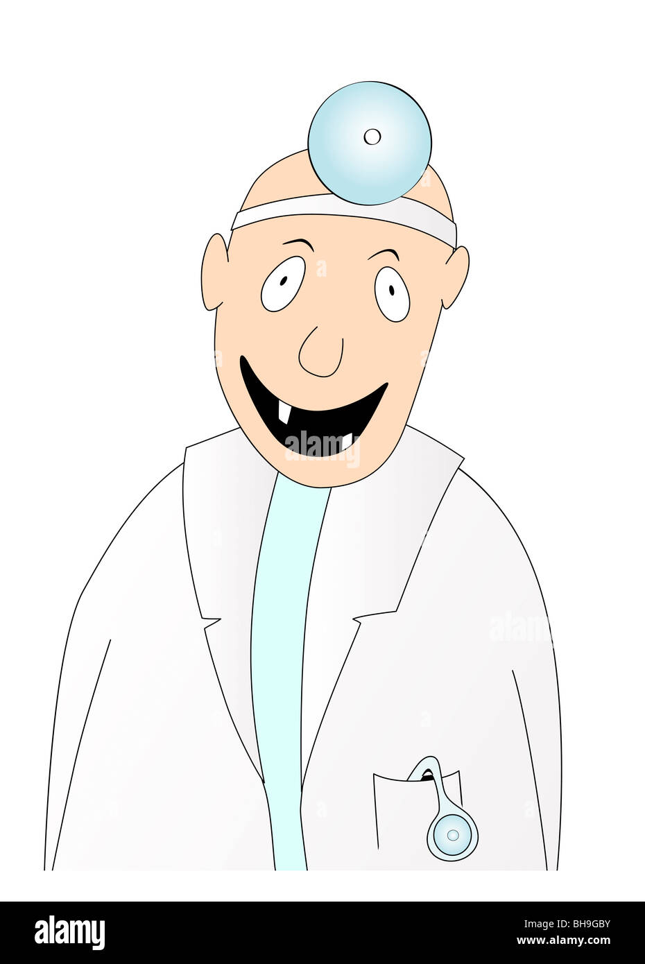 Cartoon illustrazione di un neo-dentista qualificato Foto Stock