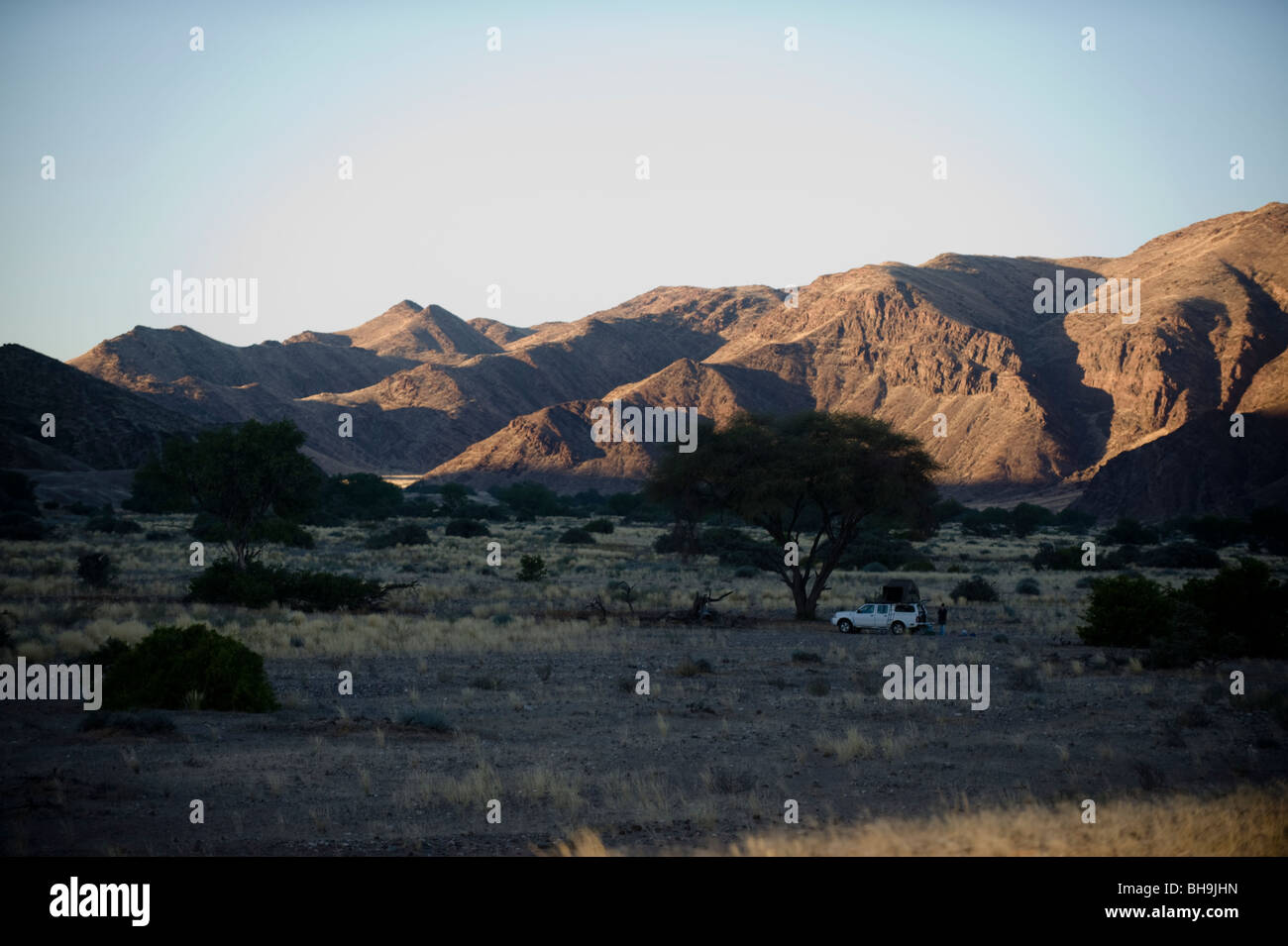 Nel campeggio Hoanib, Namibia Foto Stock