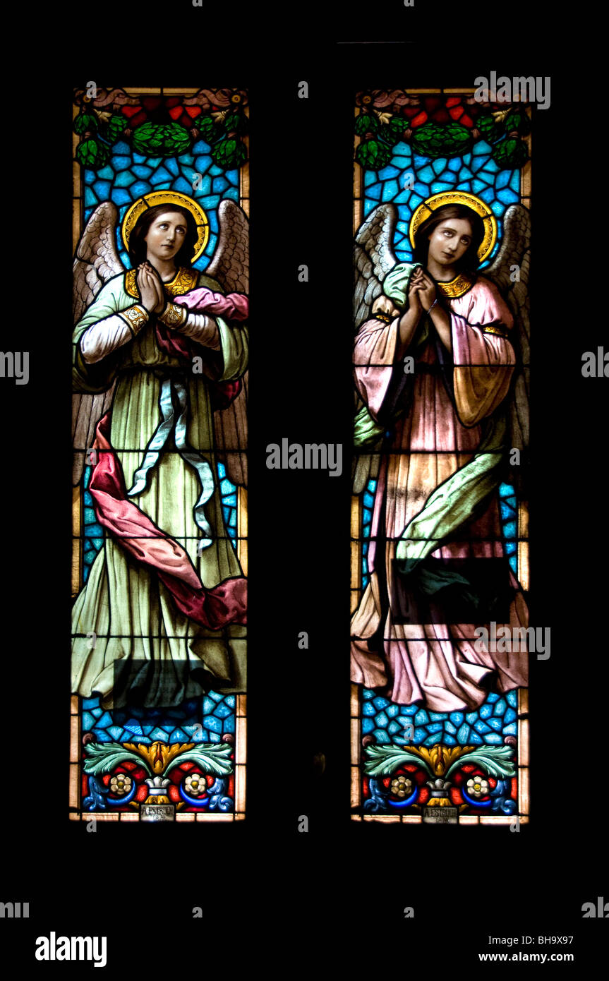 Buenos Aires Argentina chiesa cattolica vetro piombato Foto Stock