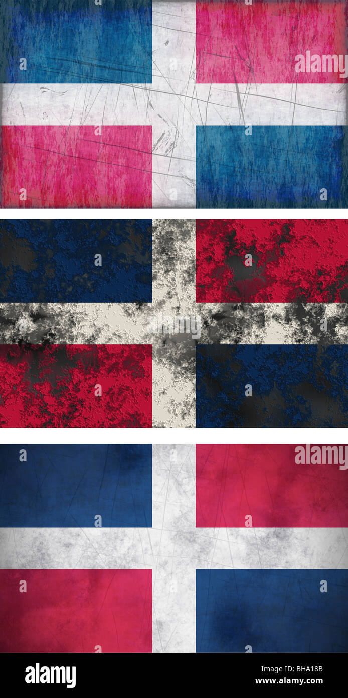 Grande immagine della bandiera della Repubblica dominicana Foto Stock