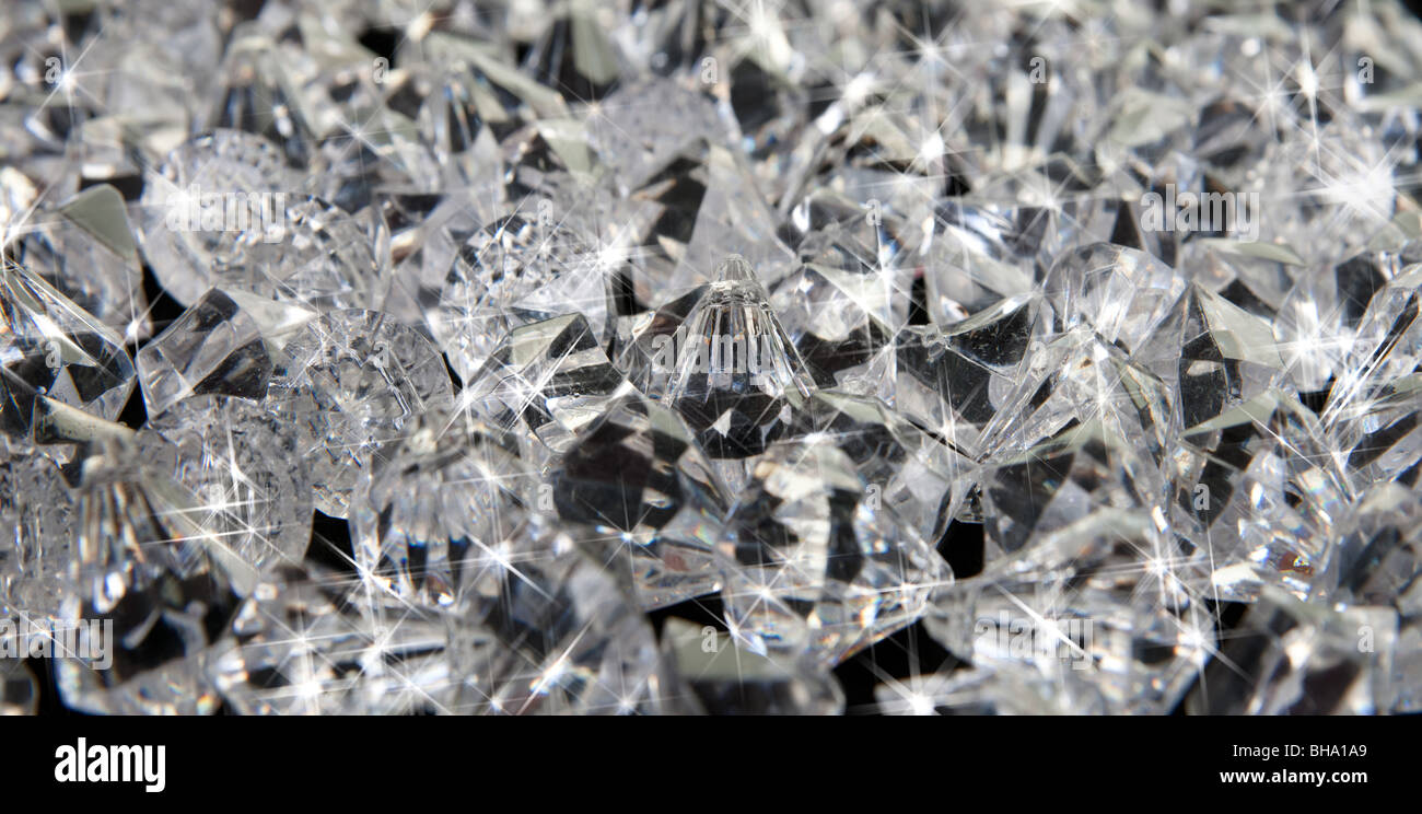 Grande immagine di sfondo di lotti e lotti di diamanti Foto Stock