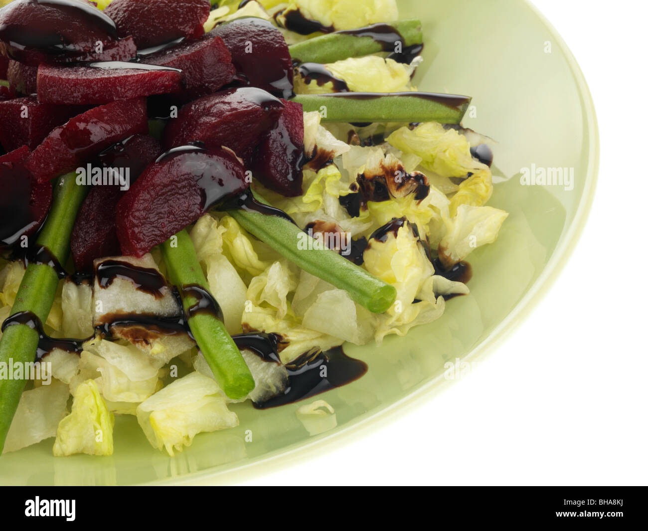 La barbabietola rossa e verde insalata di fagioli Foto Stock