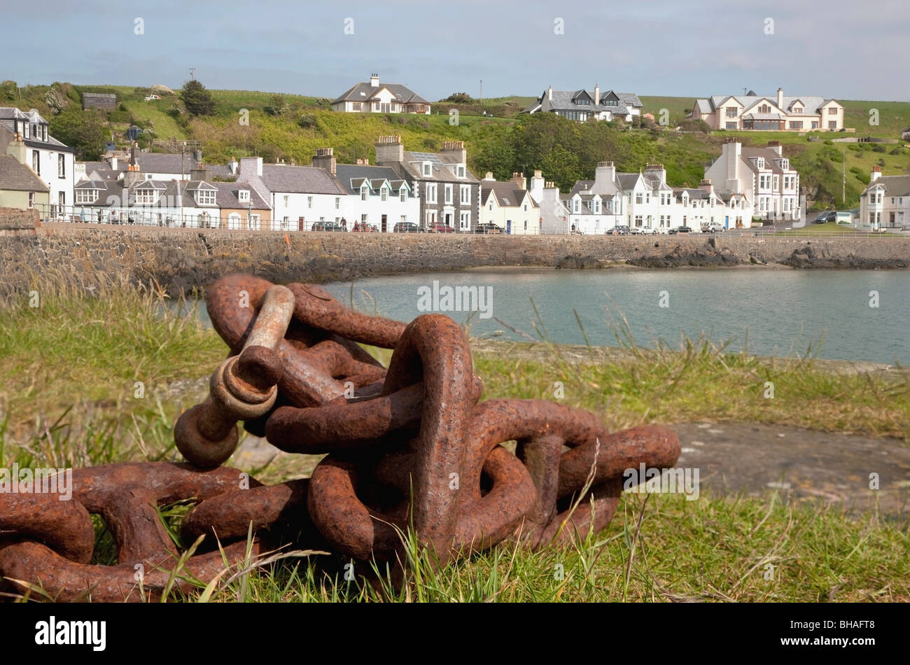Rusty catena nautico, Portpatrick, Dumfries and Galloway, Scozia Foto Stock
