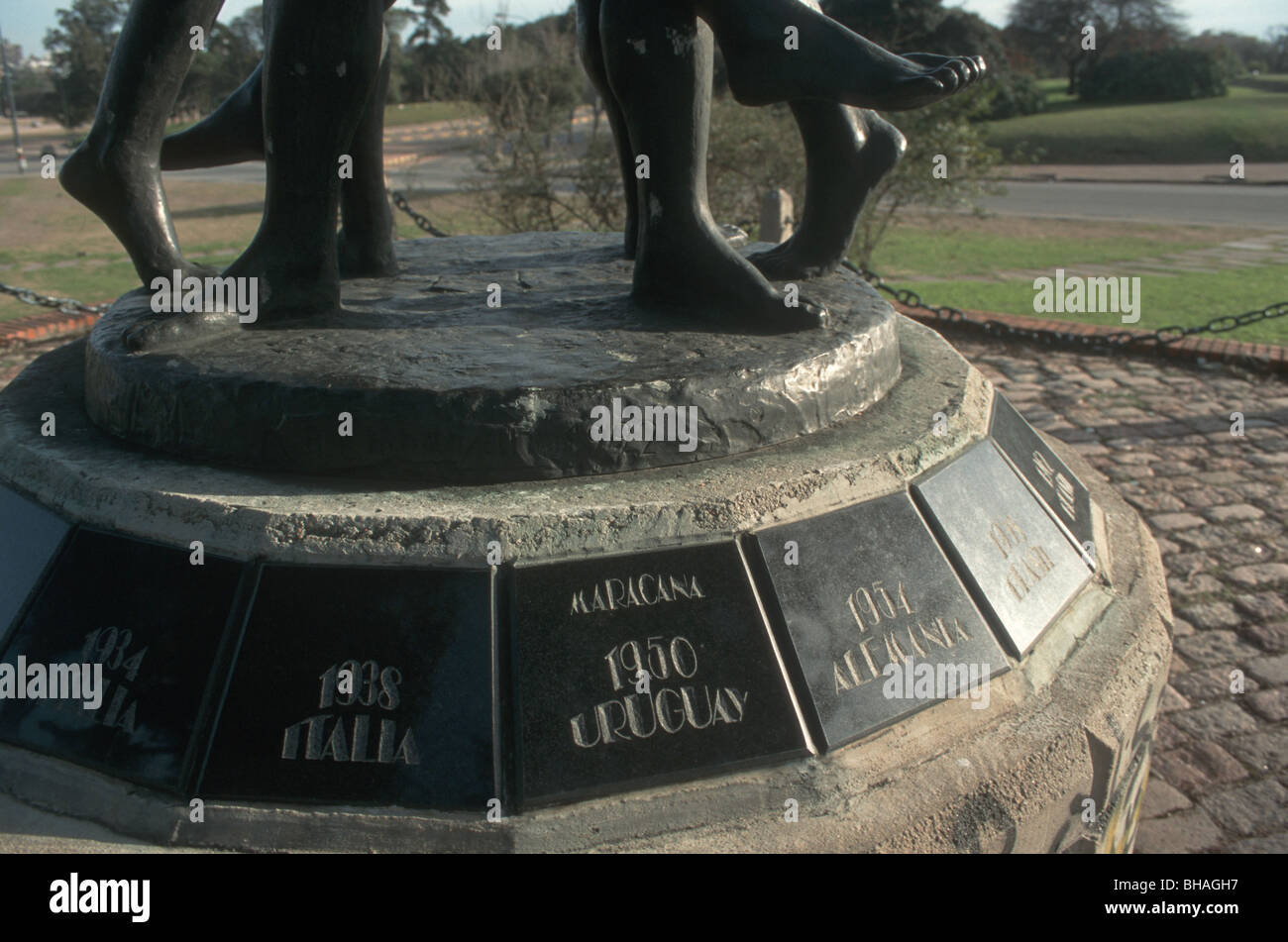 URUGUAY. Monumento alla Coppa del Mondo di calcio che il paese ha vinto due volte nel 1930 e 1950. ESTADIO CENTENARIO, Montevideo Foto Stock