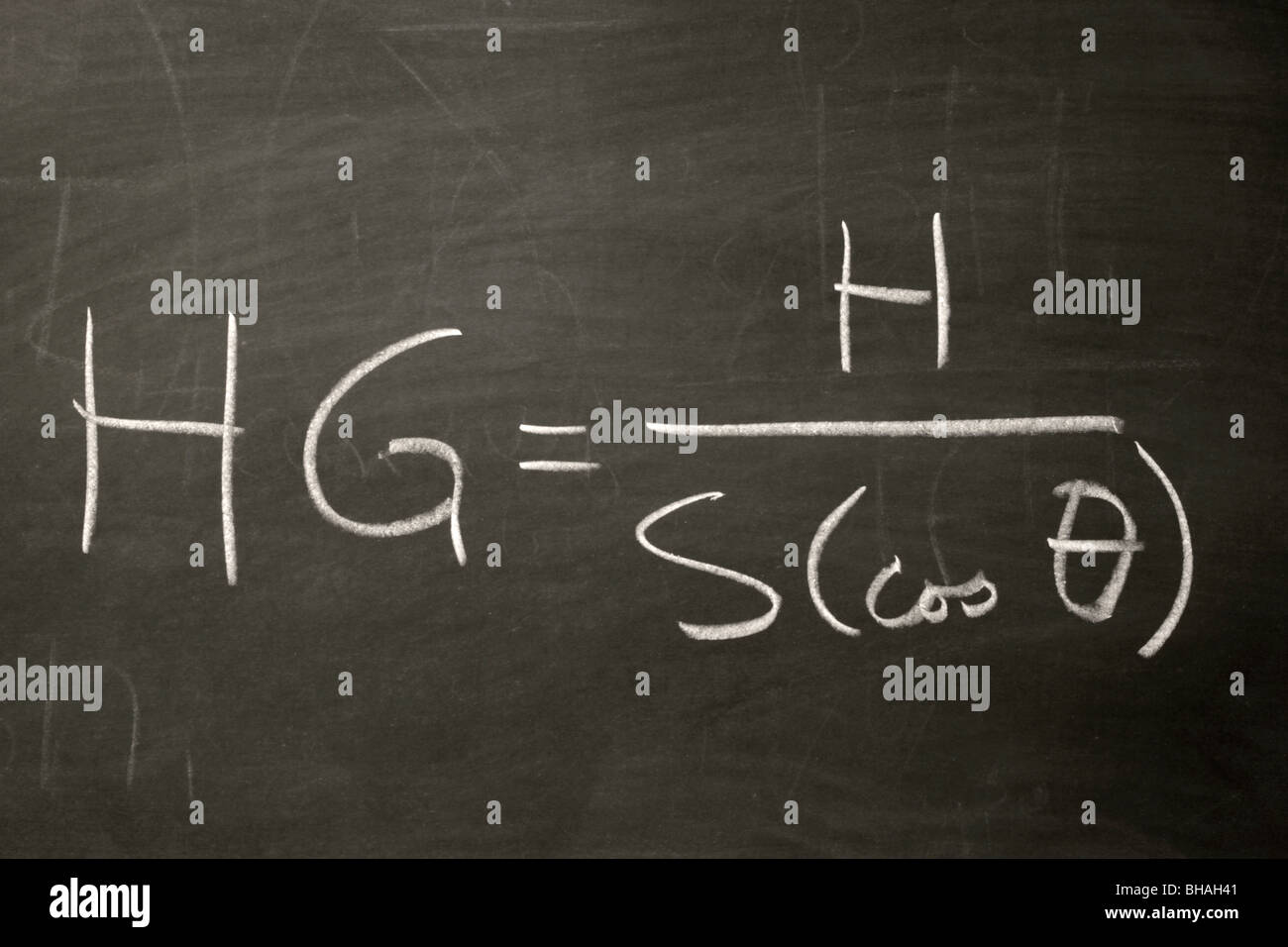 Formula matematica sulla lavagna Foto Stock