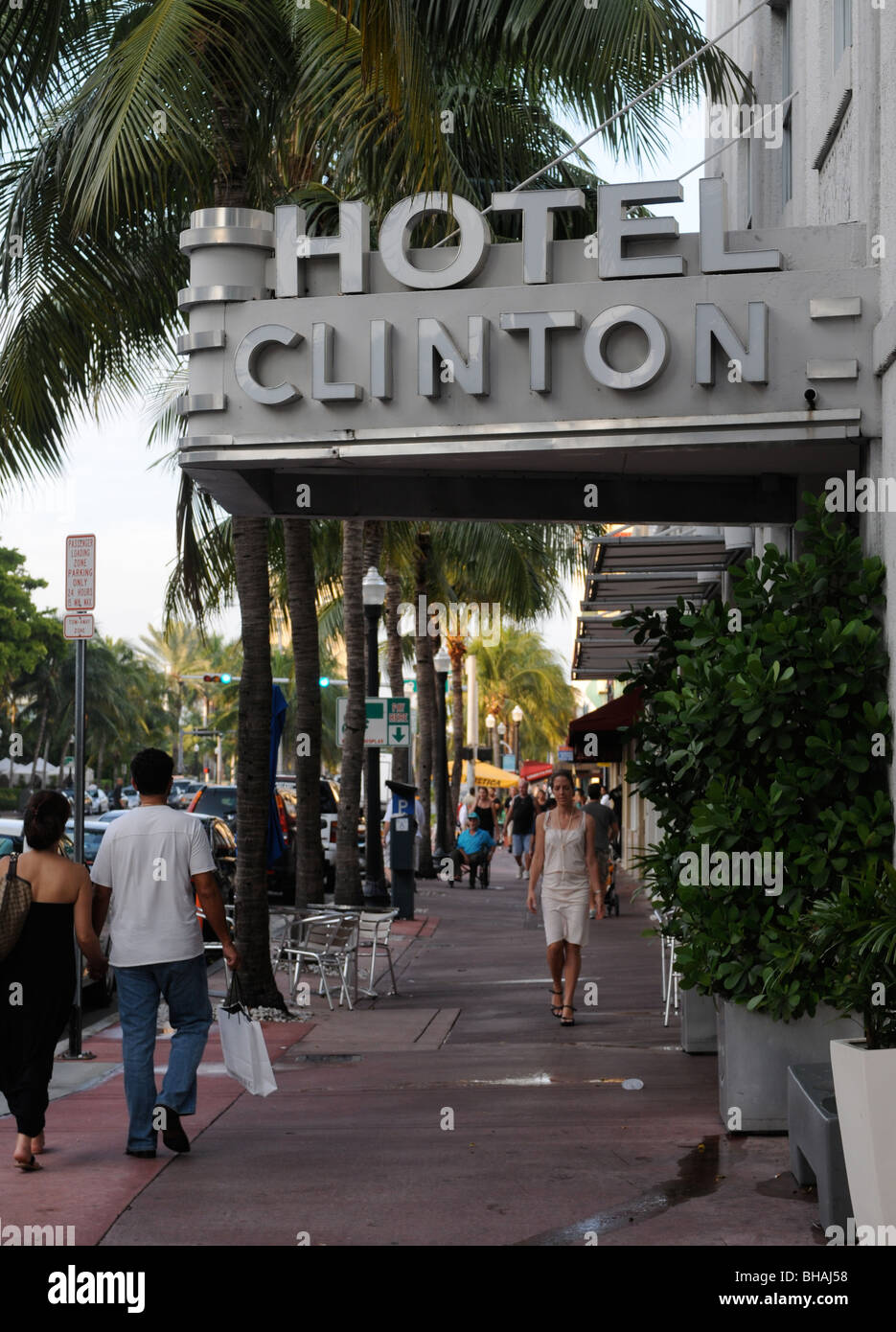 Clinton Hotel, 8th Street, South Beach, Miami Beach, Florida Foto Stock