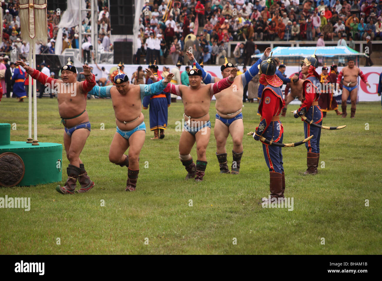 La cerimonia di apertura del 2009 Naadam Festival, Mongolia Foto Stock