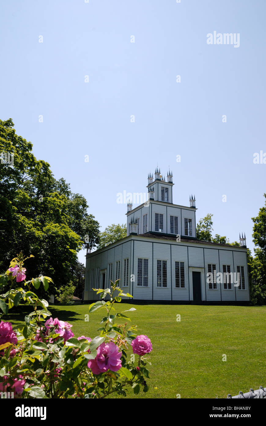 Costruito dai quaccheri nel 1832 in nome della pace, il tempio di Sharon è ora un sito storico nazionale di Sharon Ontario Canada Foto Stock