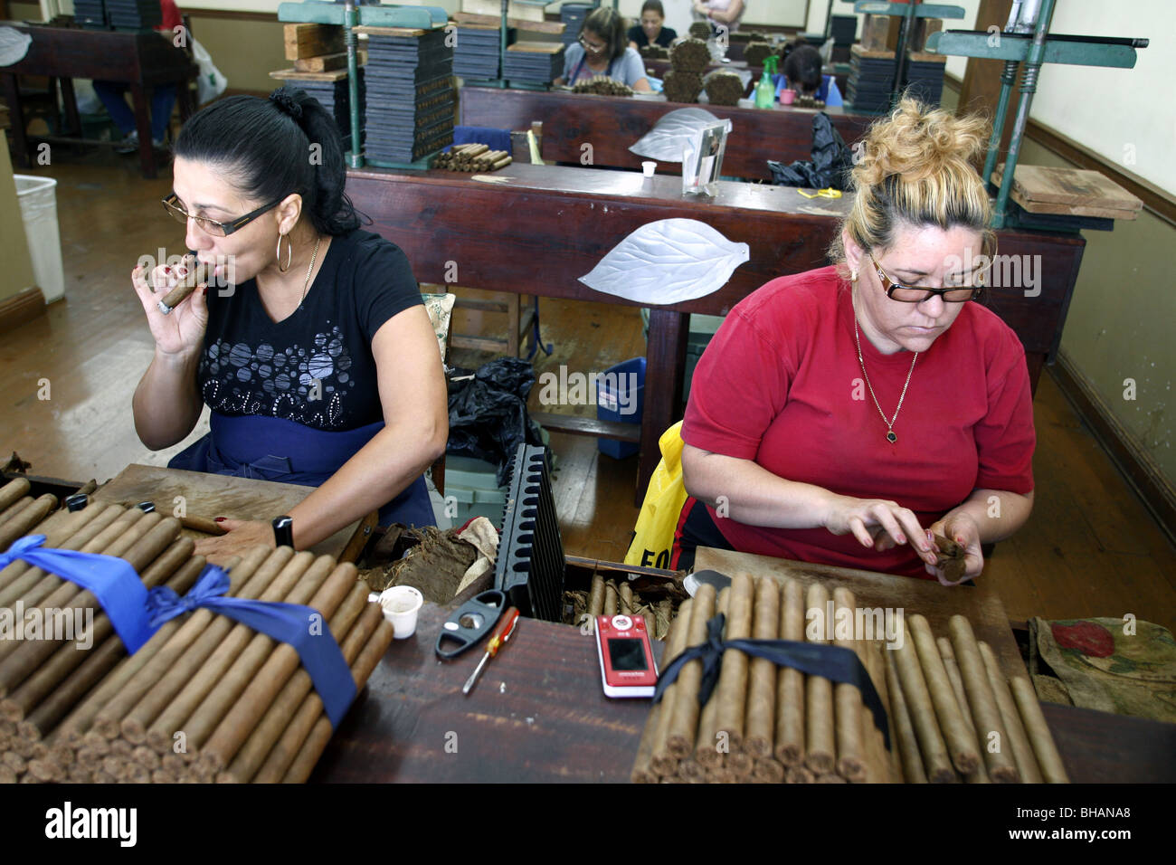 El Credito fabbrica di sigari, Little Havana Miami, Florida, Stati Uniti d'America Foto Stock