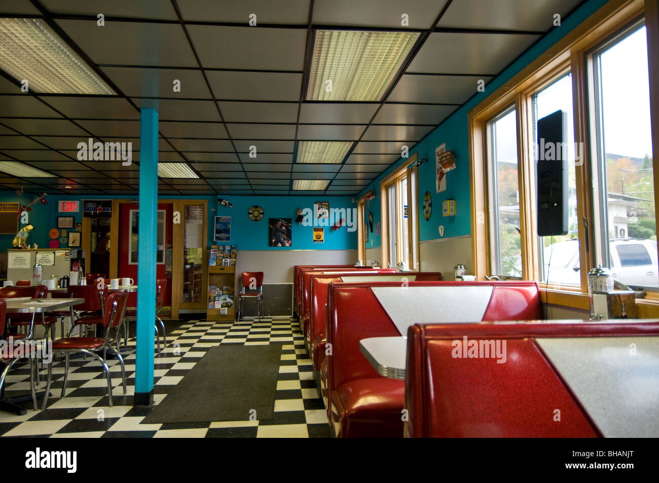 Retrò degli anni cinquanta style diner, nello Stato di New York, Stati Uniti d'America Foto Stock