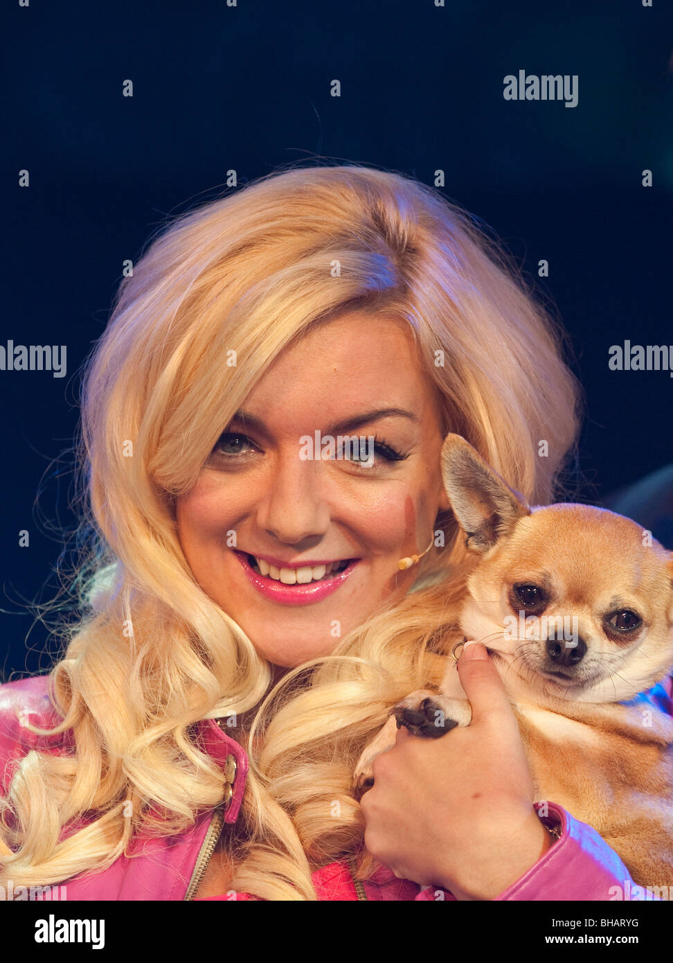 Sheridan Smith come Elle boschi al lancio photocall di Legally Blonde - il Musical Foto Stock