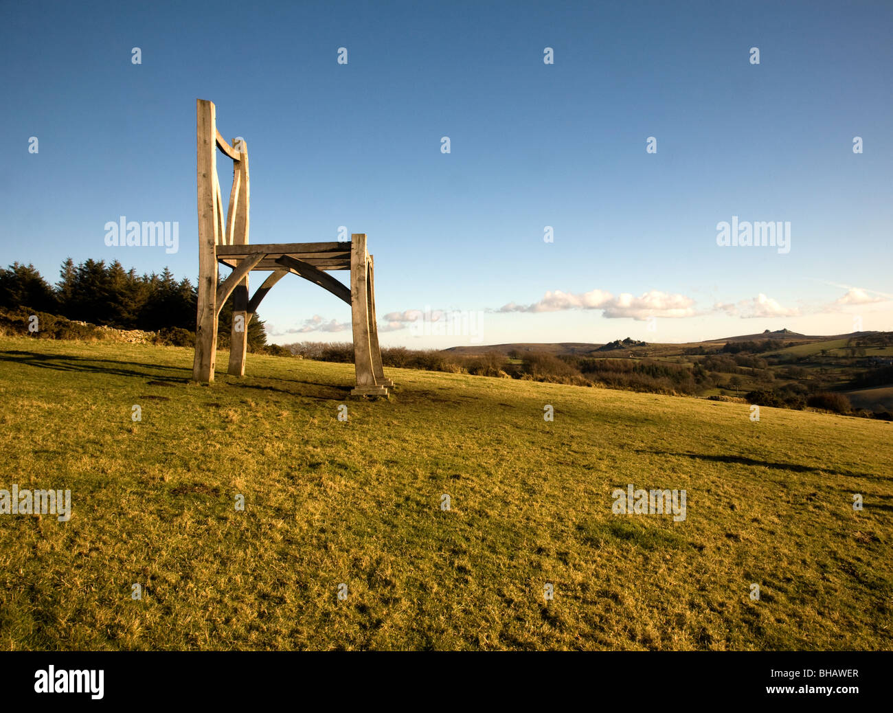 Il Gigante la cattedra di Natsworthy , Dartmoor. Foto Stock