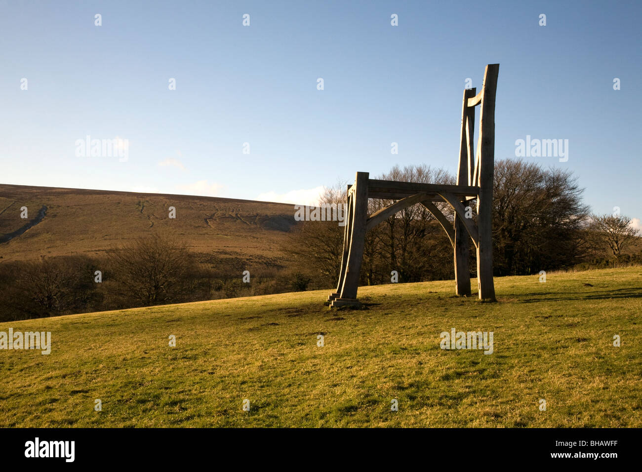 Il Gigante la cattedra di Natsworthy , Dartmoor. Foto Stock
