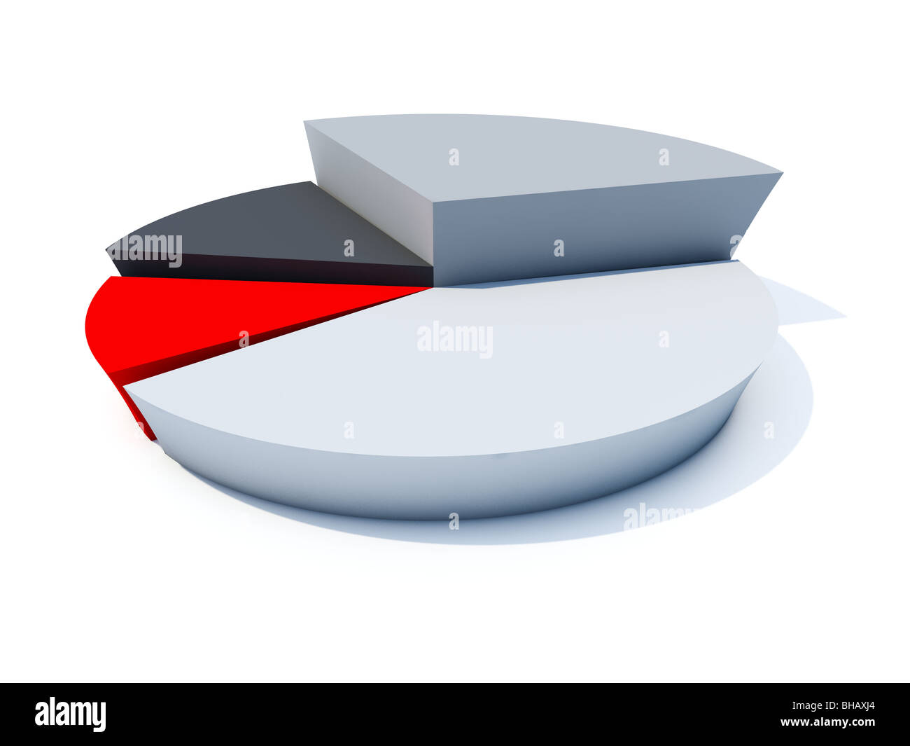 In bianco e nero il diagramma isolato su bianco Foto Stock