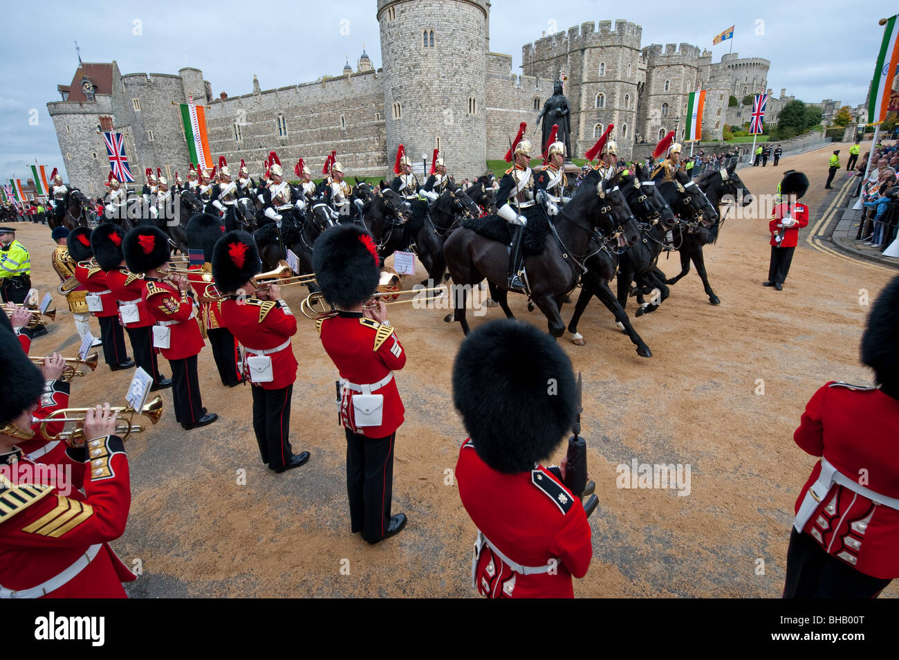 Processione attraverso Windsor in occasione della visita di Stato del Presidente dell India Foto Stock