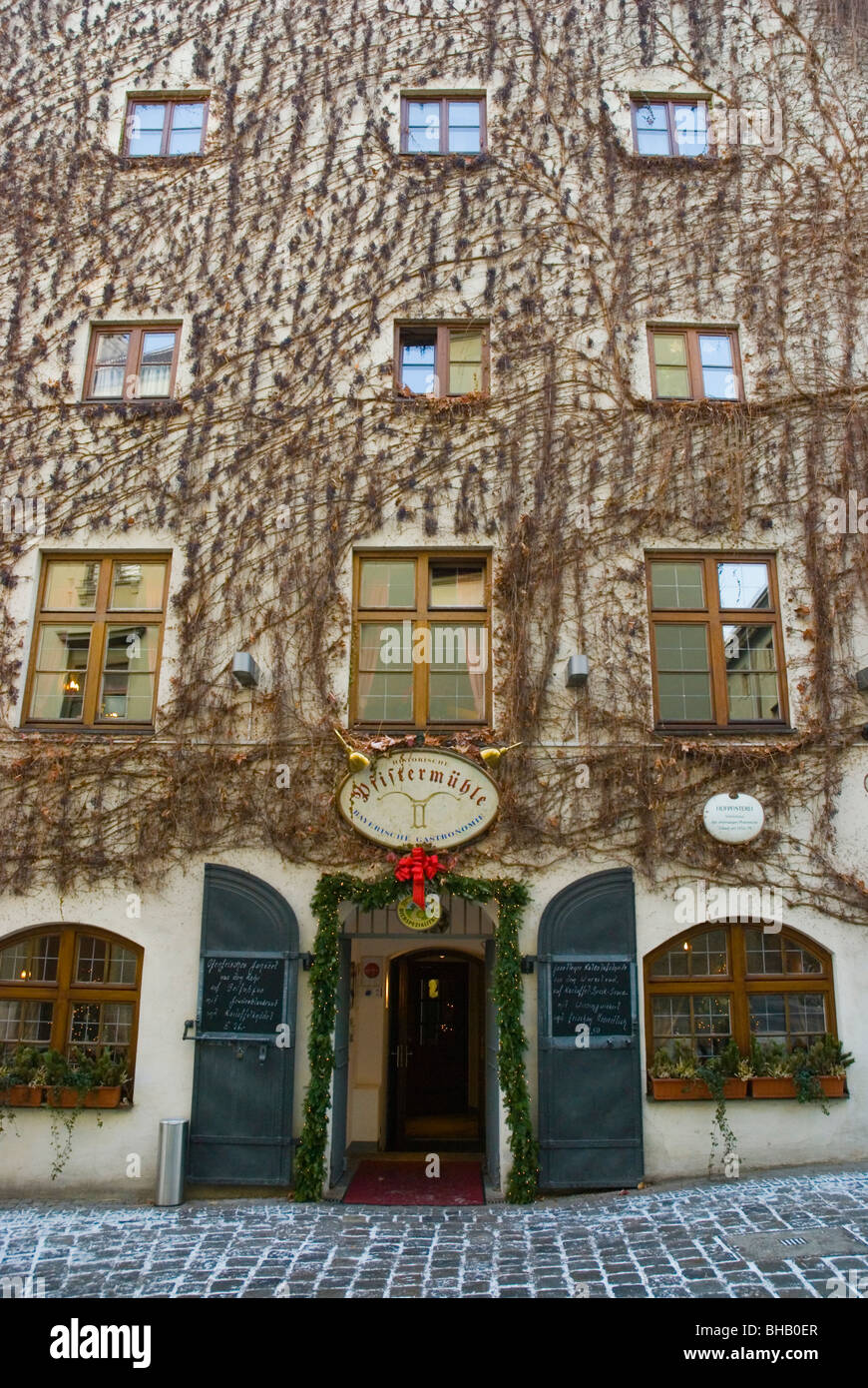 Esterno di un ristorante storico quartiere Platzl Monaco di Baviera Baviera Germania Europa Foto Stock
