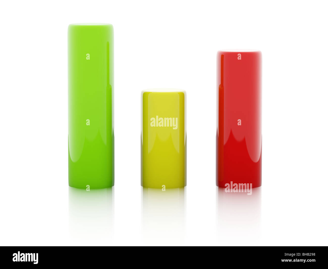 Il diagramma a barre icona isolato su bianco Foto Stock