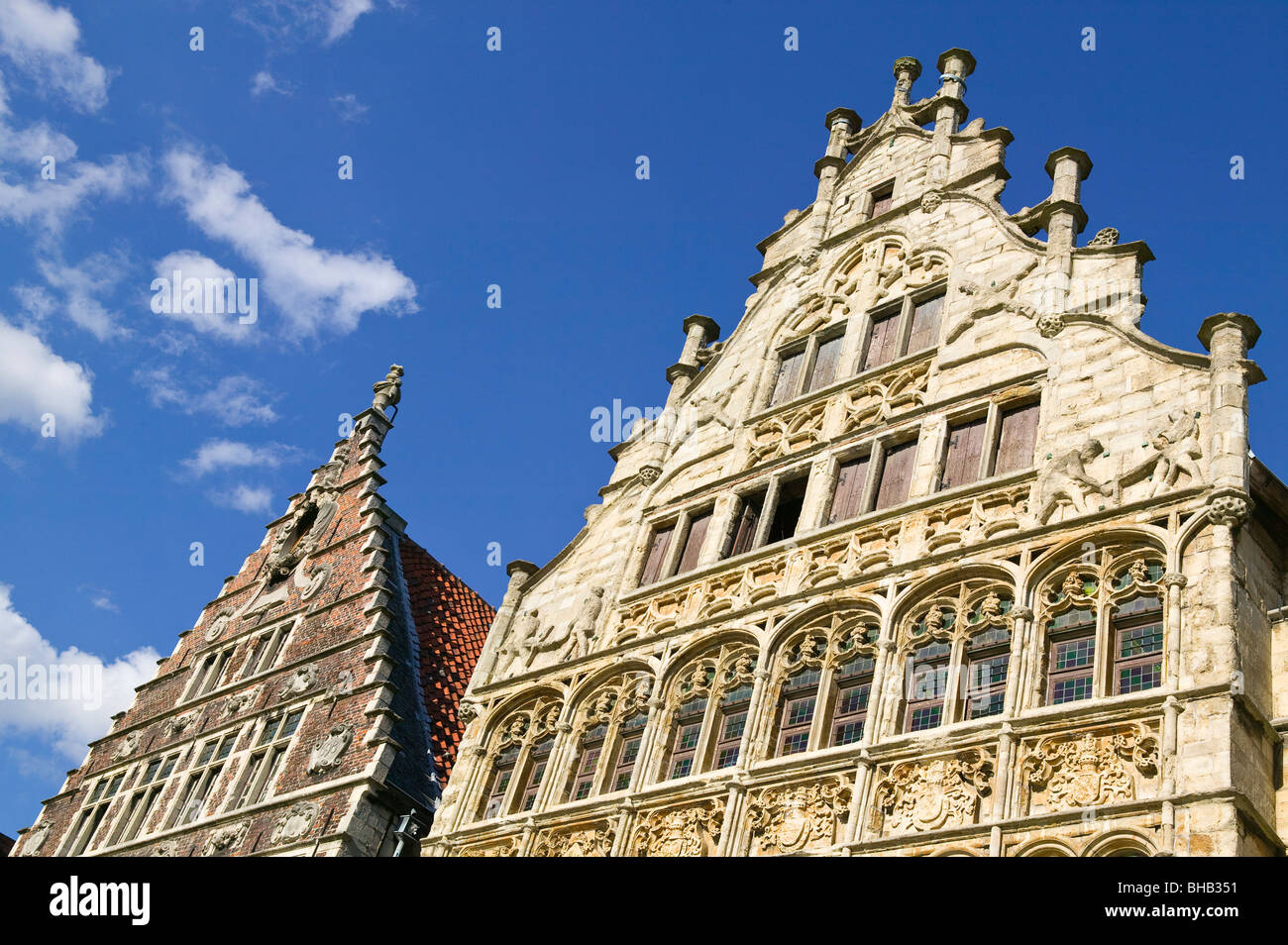 Guildhouse dei battellieri libero Graslei Gent Belgio Foto Stock