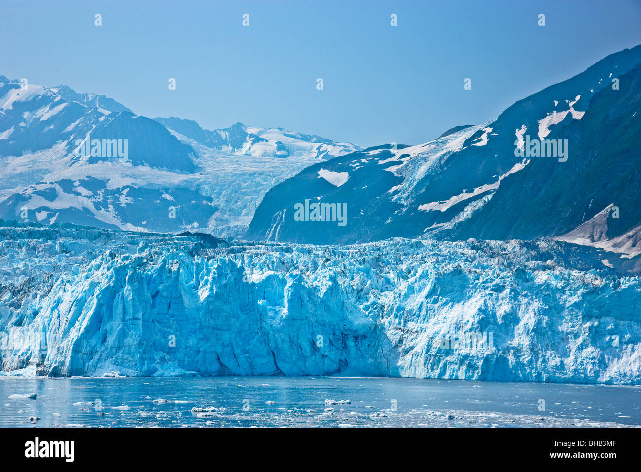 Dettaglio di ghiaccio del ghiacciaio Harriman, centromeridionale Alaska, estate Foto Stock