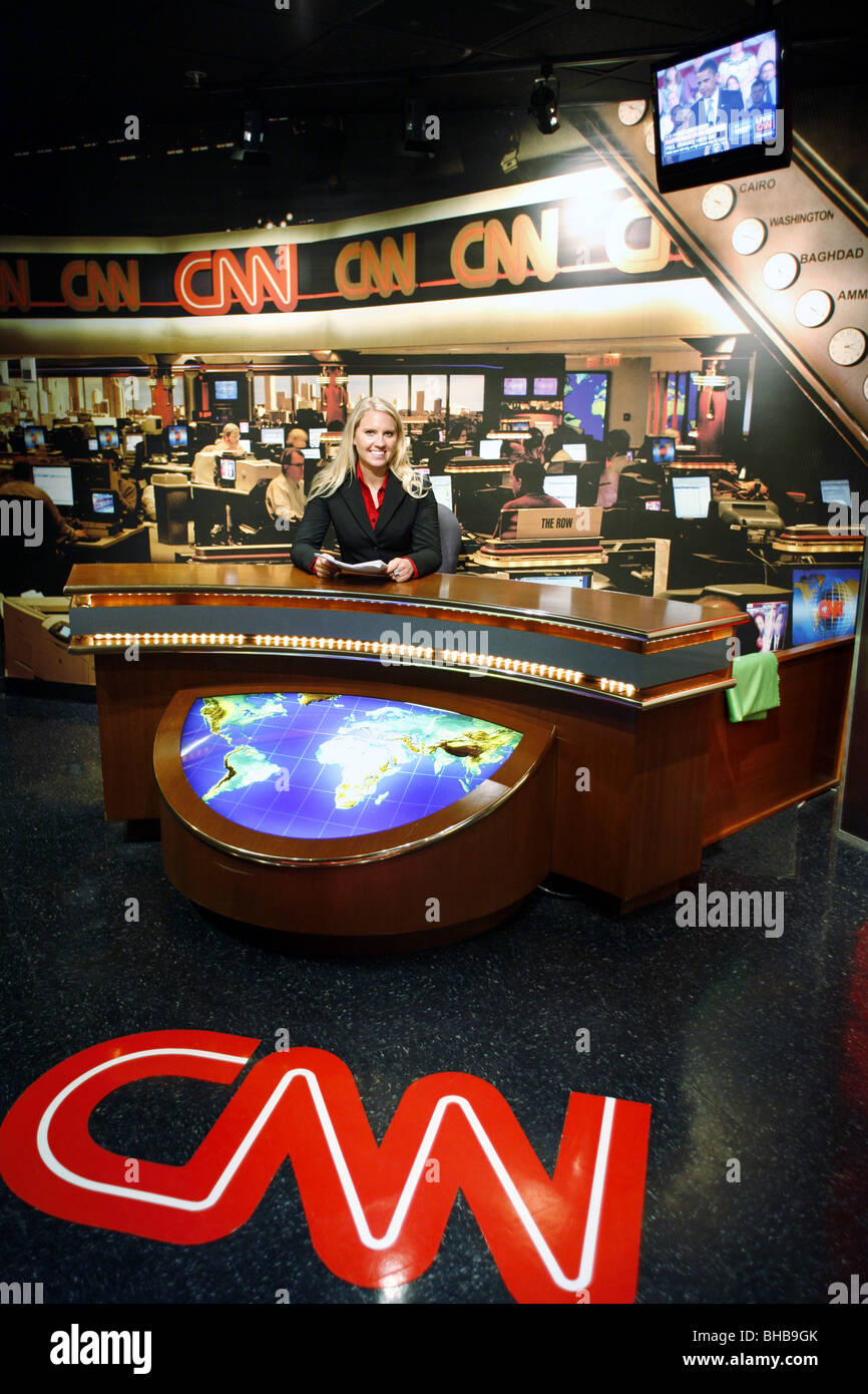 All'interno di CNN Studio Tour, Sede della CNN, Atlanta, Georgia, Stati Uniti d'America Foto Stock