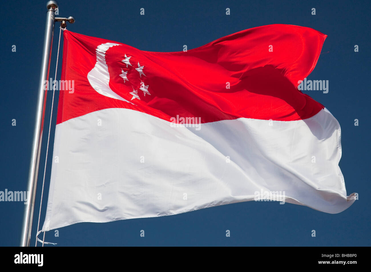 Bandiera di Singapore Foto Stock