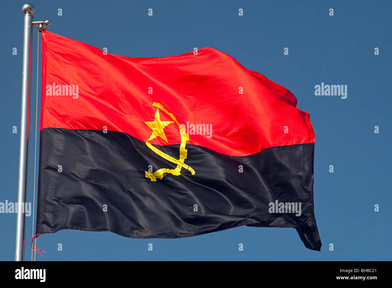 Bandiera dell'Angola Foto Stock