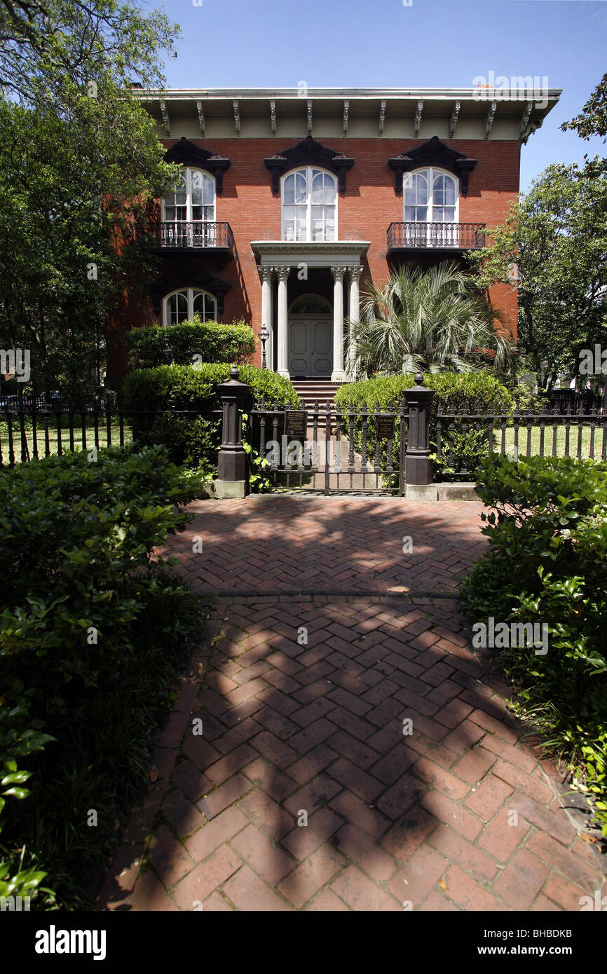 Mercer House / Casa Mercer-Williams, Monterey Square, Savannah, Georgia, Stati Uniti d'America Foto Stock