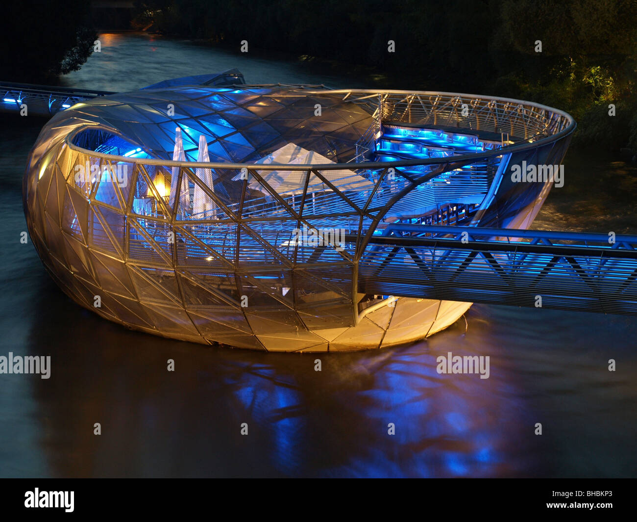 Murinsel, isola del Mur, Graz, Austria Foto Stock