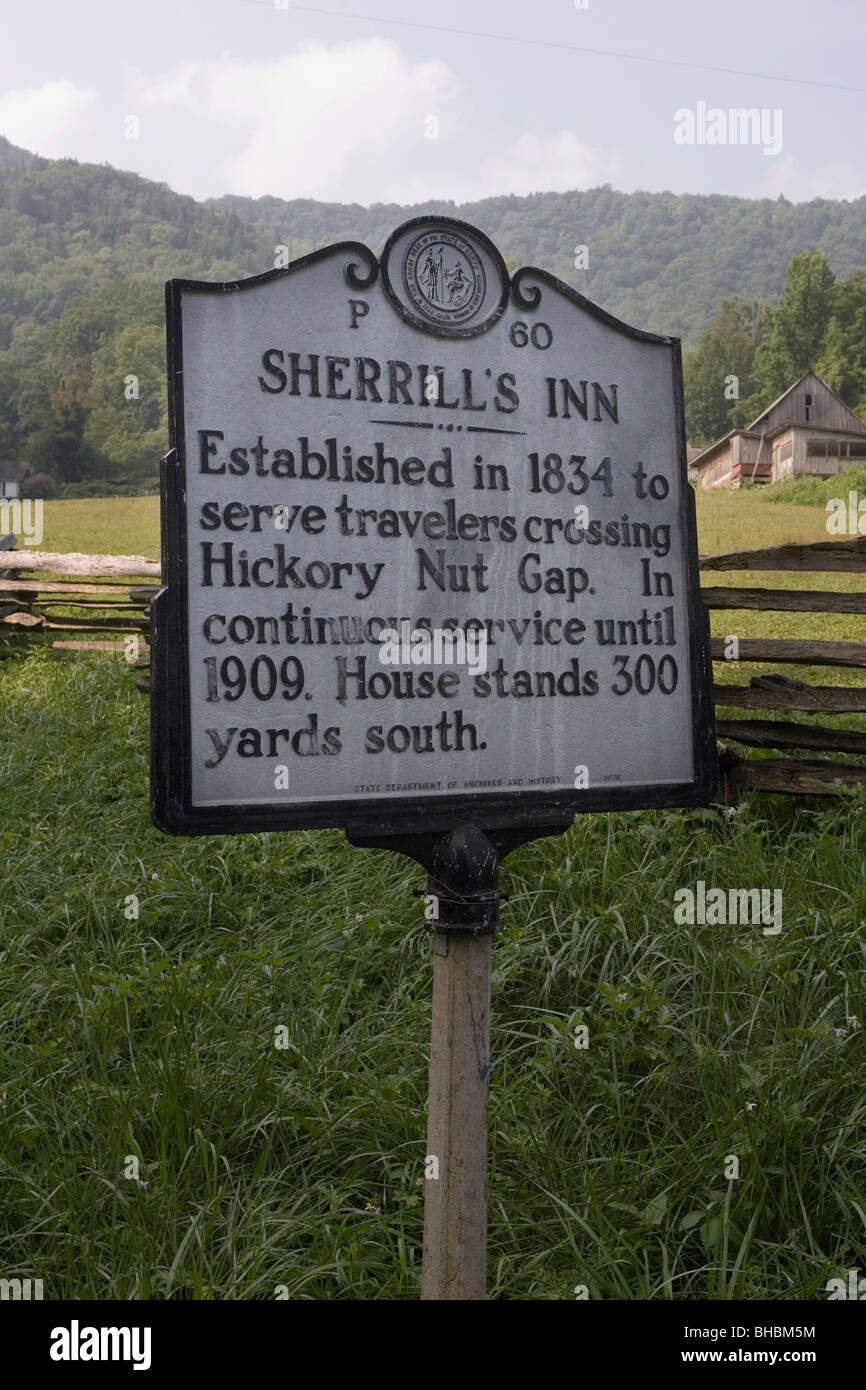 Istituito nel 1834 per servire i viaggiatori attraversando il dado in legno Hickory Gap. In servizio continuo fino al 1909. Casa sorge a 300 metri a sud. Foto Stock