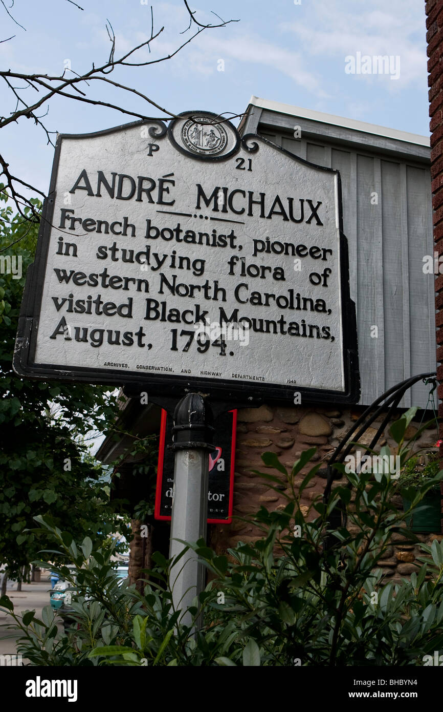 André Michaux botanico francese, pioniere nello studio della flora di western North Carolina, ha visitato le montagne nere, Agosto 1794. Foto Stock