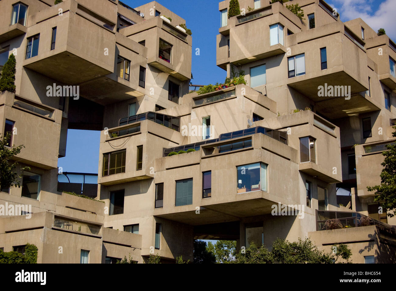 Habitat 67, un edificio di appartamenti in Quebec, Canada. Foto Stock