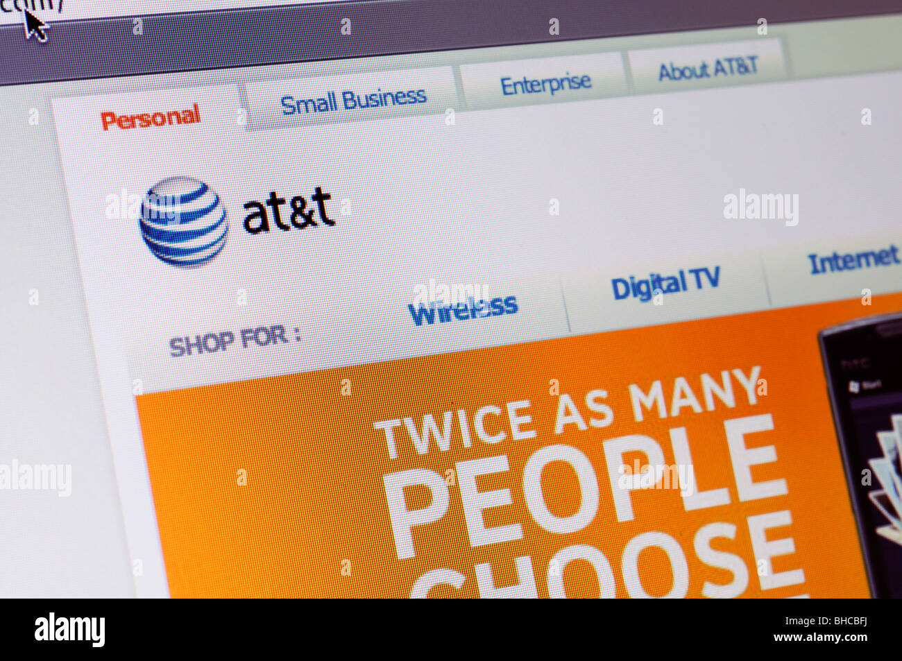 AT&T telefono sito internet provider Foto Stock