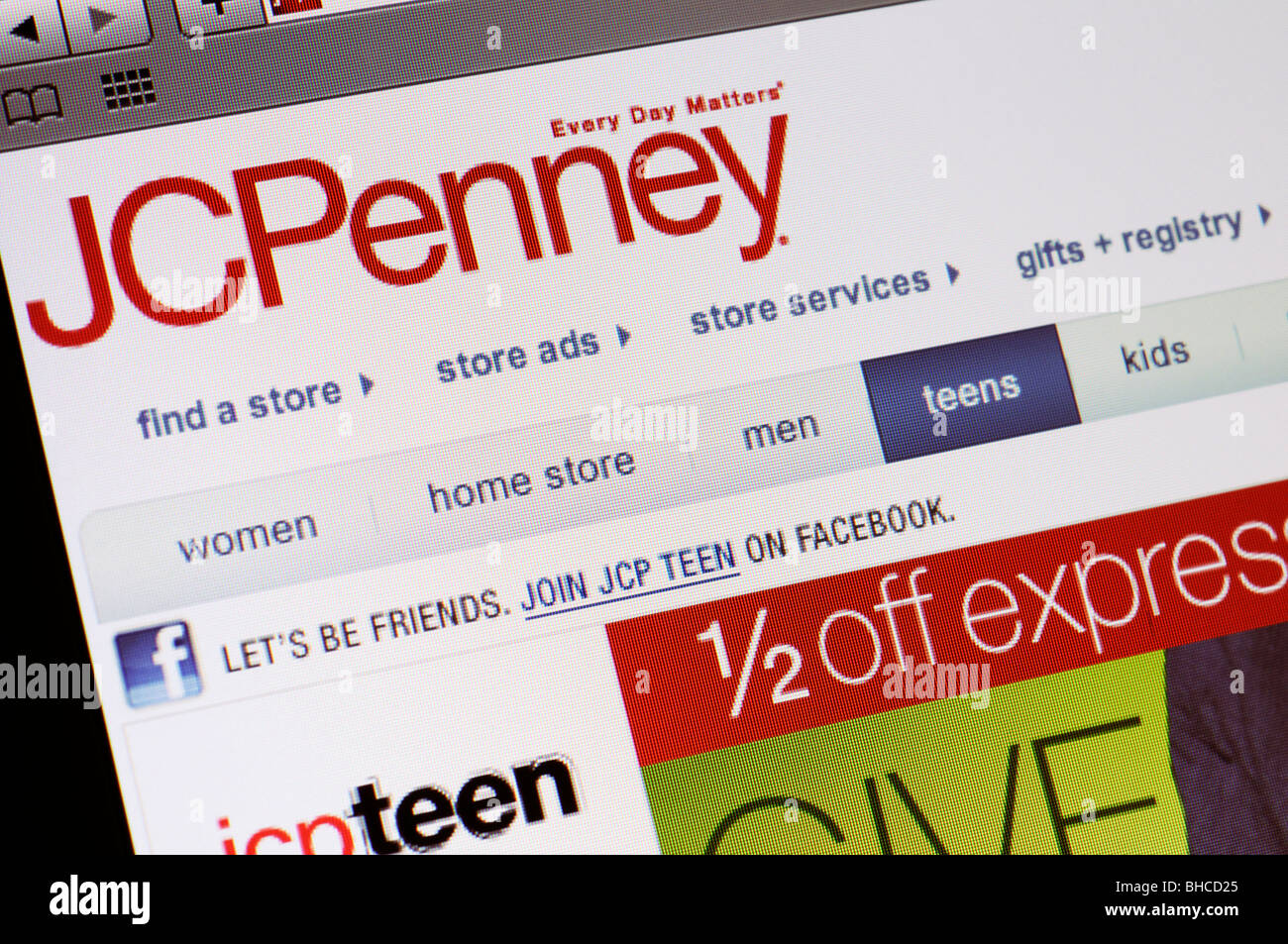 Dipartimento JCPenney sito web dello store Foto Stock