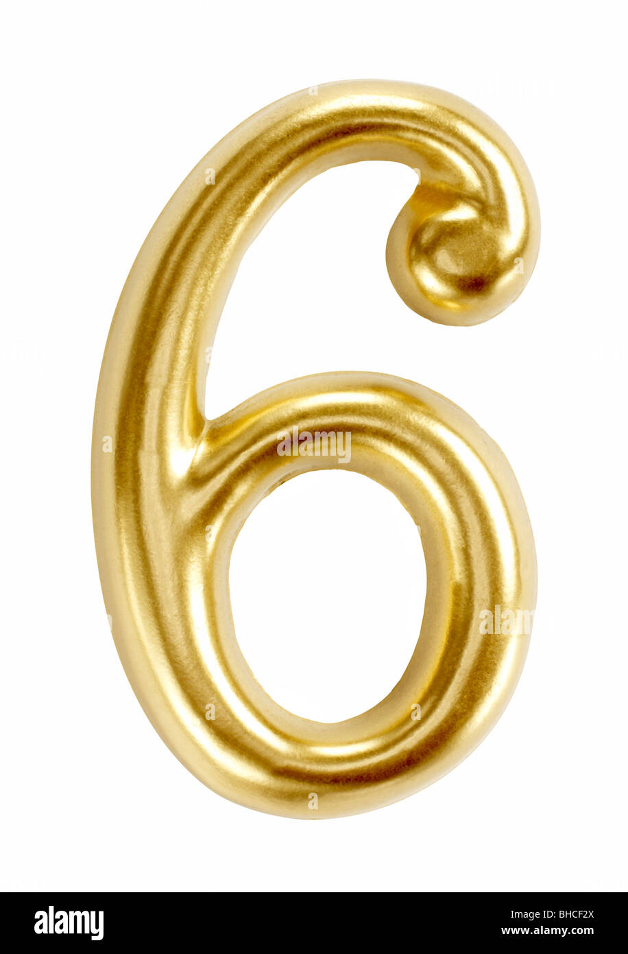 I numeri di numero sei 6 figura simbolo cifra Foto Stock
