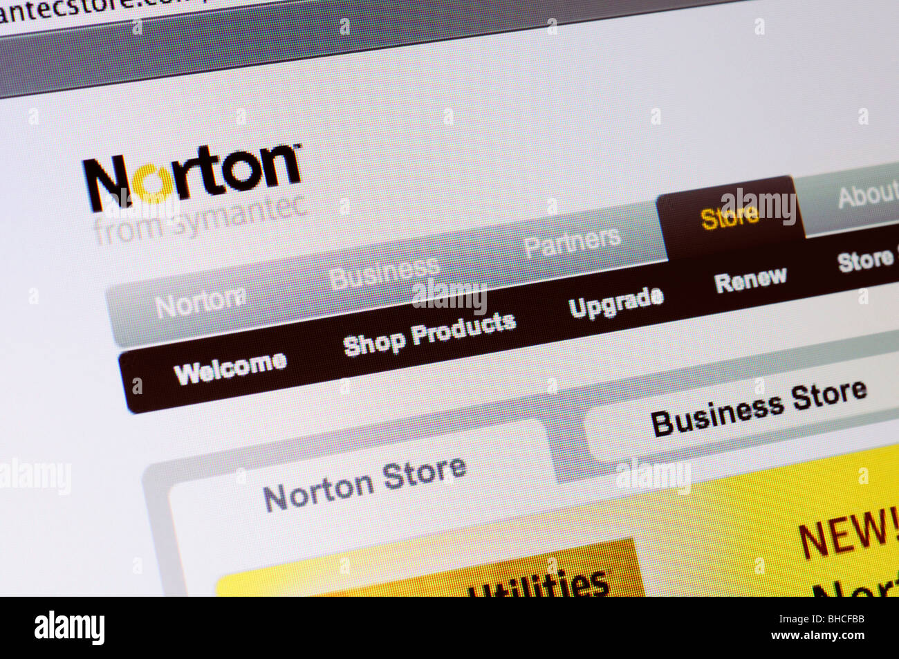 Norton antivirus sito web del programma Foto Stock