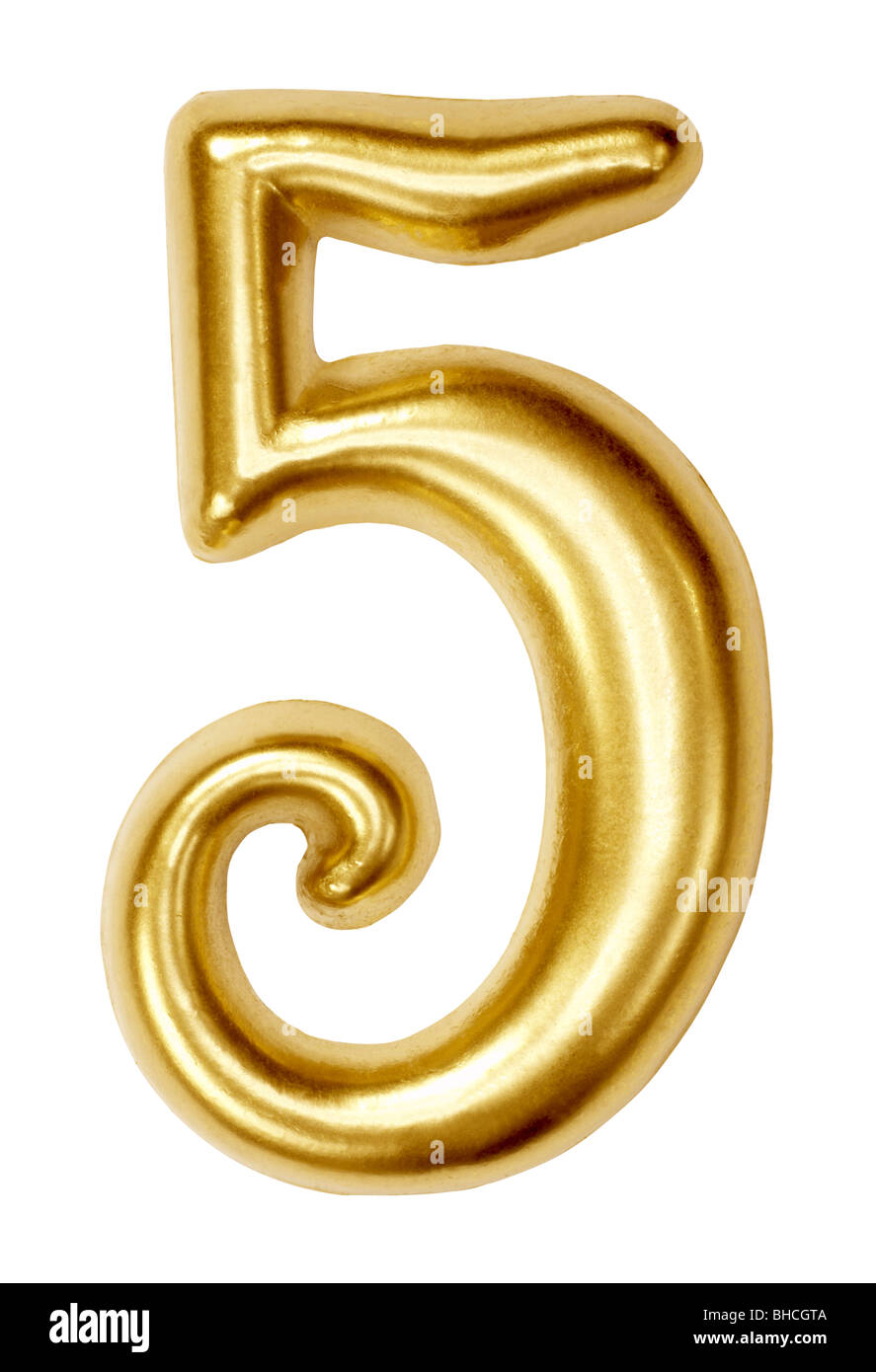 Numero cinque numeri 5 simbolo figura cifra Foto Stock