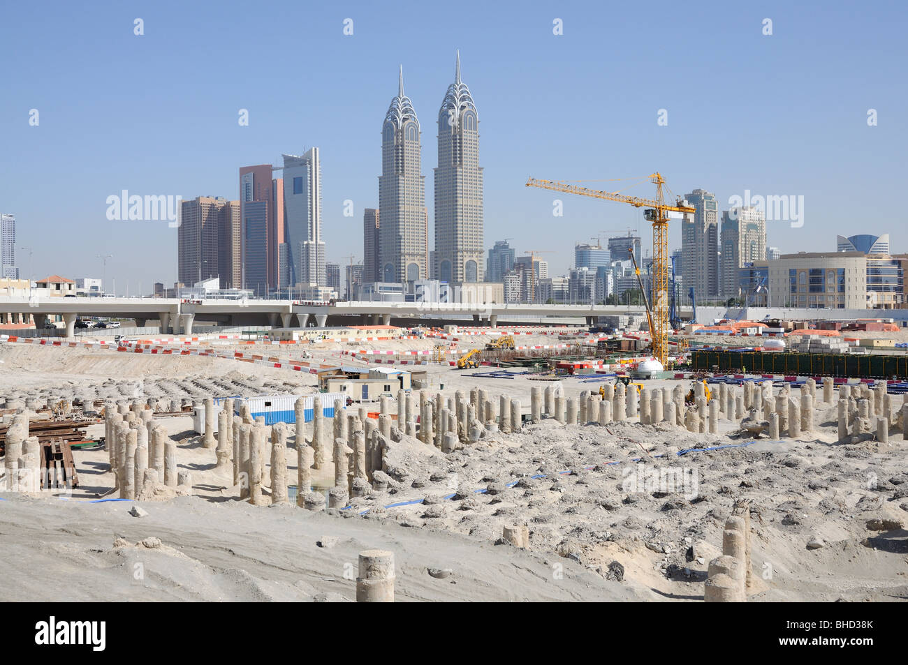 Sito in costruzione a Dubai, Emirati Arabi Uniti Foto Stock