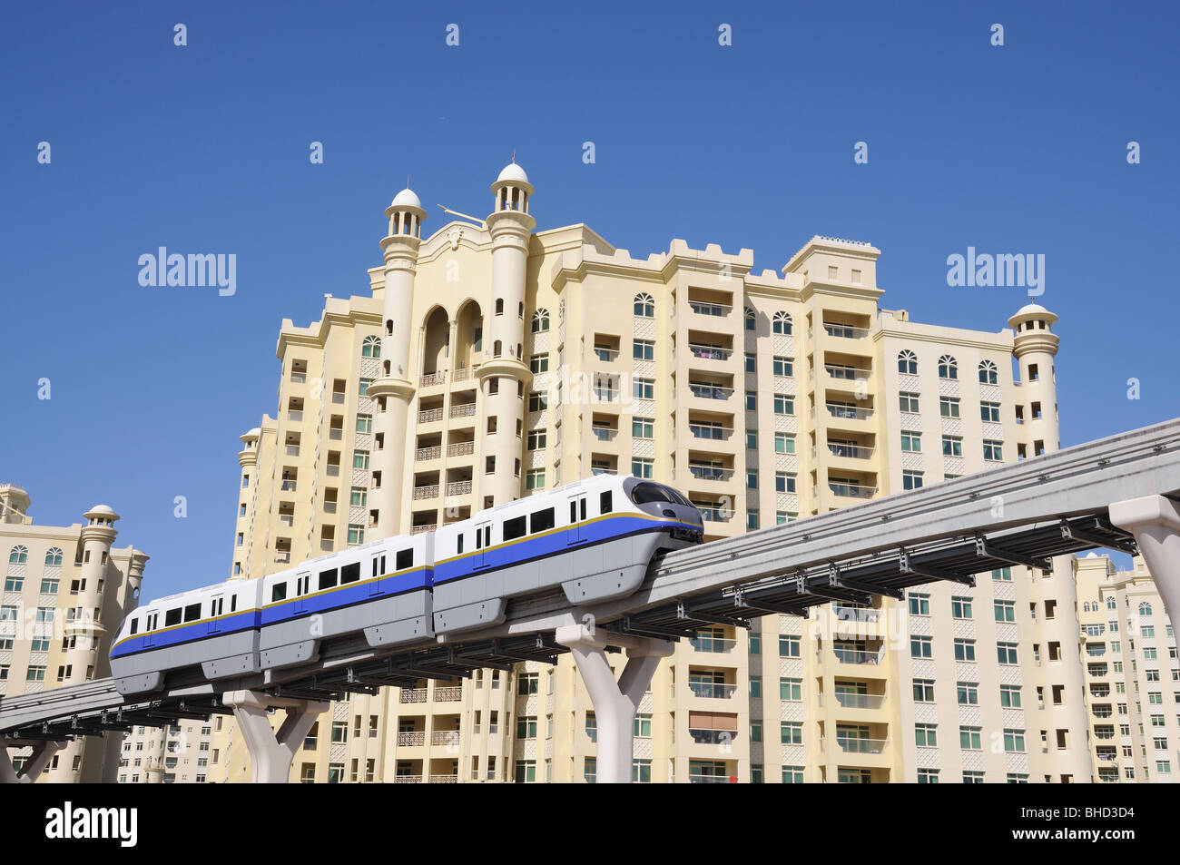 Il Palm Jumeirah monorotaia. Dubai Emirati Arabi Uniti Foto Stock