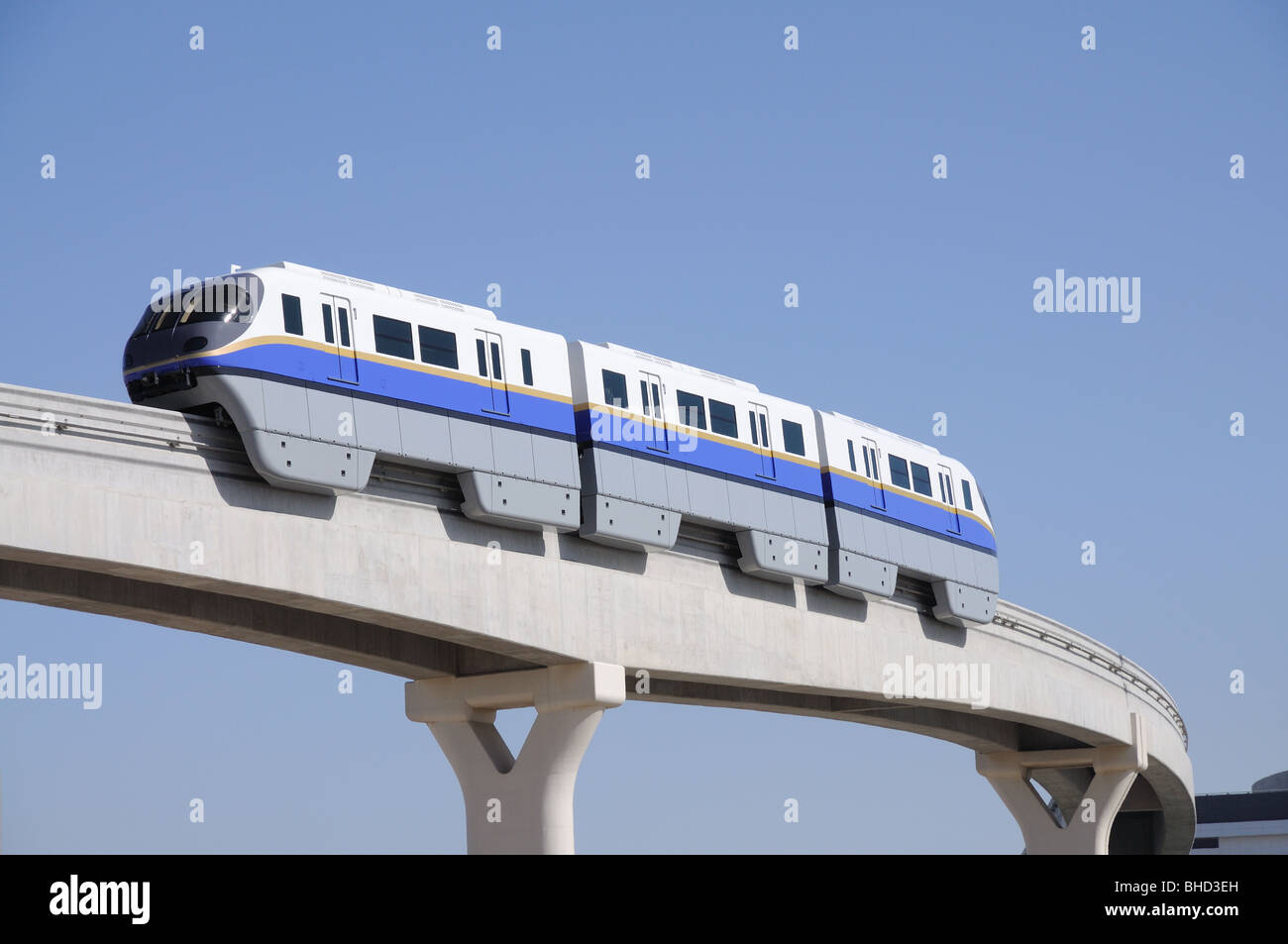 Monorotaia presso il Palm Jumeirah, Dubai Emirati Arabi Uniti Foto Stock