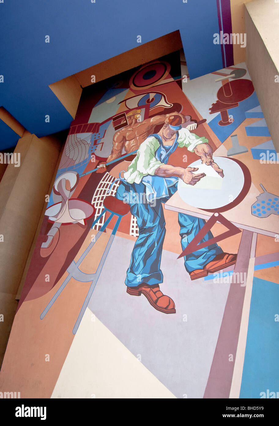 Il Murale in costruzione automobilistica in Fair Park, Dallas, Texas Foto Stock